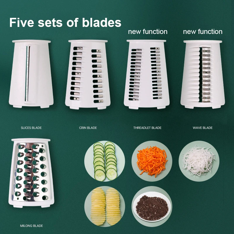 

Newest Vegetable Cutter Slicer WithBlades Potato Carrot Slicing Thick Wire Wavy Grinding Garlic Cheese Chopper Kitchen