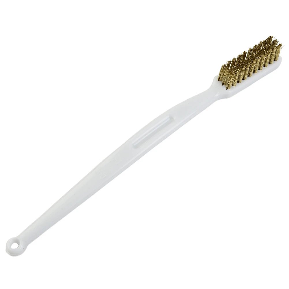 

1PC Plastic Handle Brass Wire Brush Stainless Steel Nylon Metal Rust Cleaning Brush For Machine Polishing Dirt Cleaning