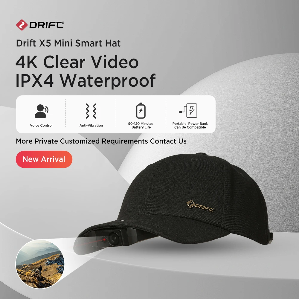 Drift Ghost X5 Mini Camcorders 4K Wearable Hat IPX4 Waterproof Camera Head Mounted Camera
Drift Ghost X5 Mini Camcorders 4K Wearable Hat IPX4 Waterproof Camera Head Mounted Camera