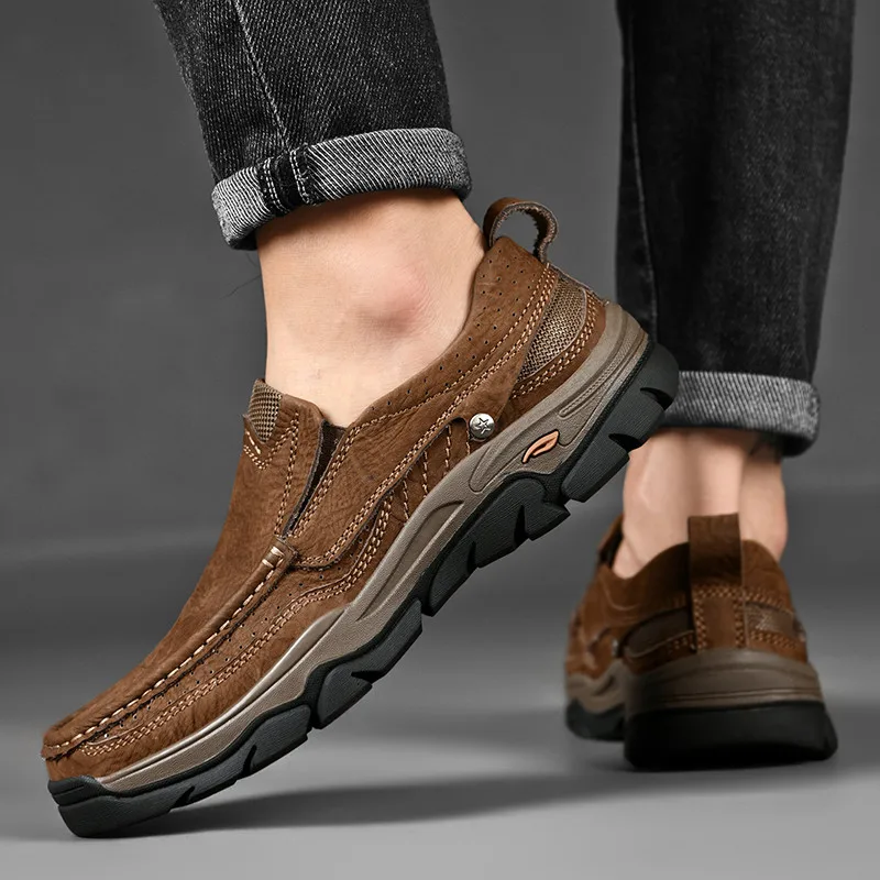 Мужская обувь для активного отдыха, повседневные Нескользящие износостойкие походные рабочие туфли, винтажные туфли для инструментов, мужские мокасины из натуральной кожи
Мужская обувь для активного отдыха, повседневные Нескользящие износостойкие походные рабочие туфли, винтажные туфли для инструментов, мужские мокасины из натуральной кожи