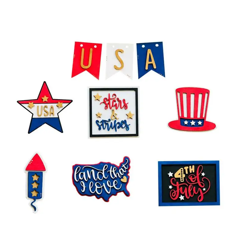 

Patriotic Tiered Tray Decor Patriotic Tiered Tray Decor Wood Signs Bundle Colorful Independence Day Star Mini Sign July 4th
