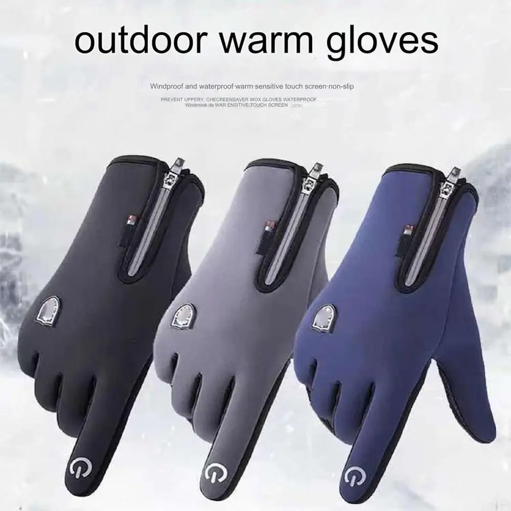 

1Pair Windproof Winter Gloves Non-Slip Keep Warm Motorcycle Ski Climbing Gloves Waterproof Cycling Gloves Outdoor Sports