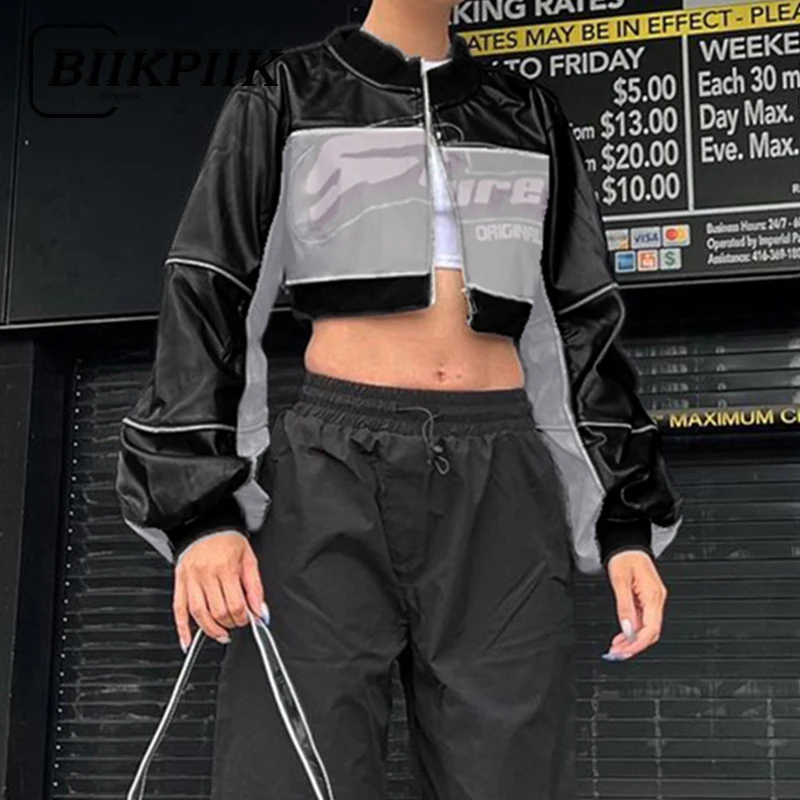 BIIKPIIK Streetwear Printing Pu Leather Patchwork Coats Zipper Full Sleeve Casual Women Jackets Autumn Vintage All-match Outfits
BIIKPIIK Streetwear Printing Pu Leather Patchwork Coats Zipper Full Sleeve Casual Women Jackets Autumn Vintage All-match Outfits