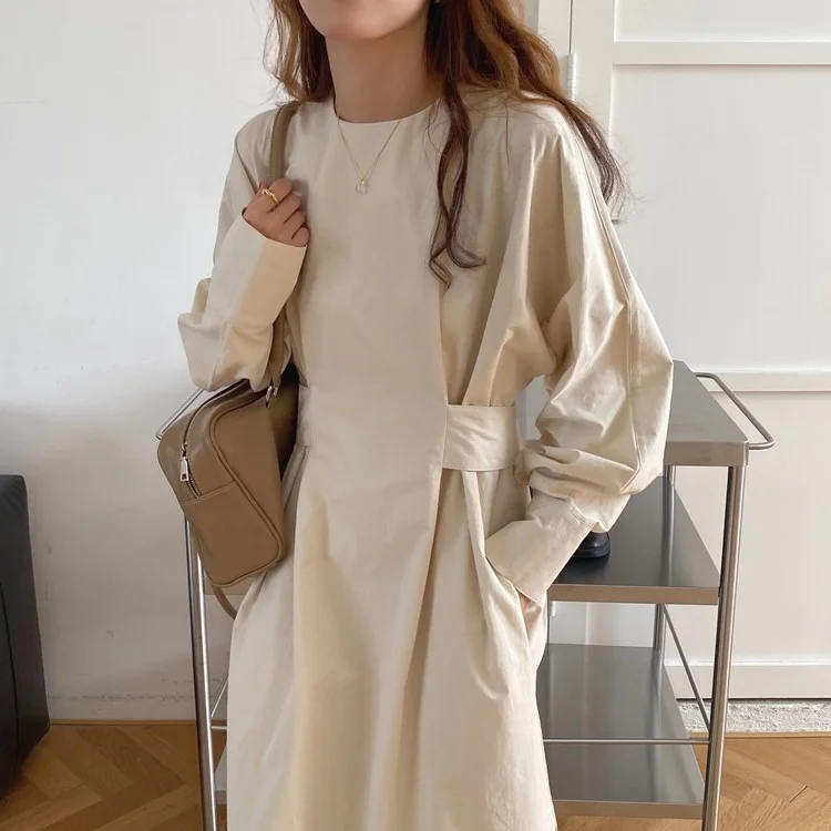 Women's Solid Dresses Japanese Style Casual Long Sleeve Round Neck Dress Elegant Fashion Shirt Maxi Dress 2023 Autumn New
Women's Solid Dresses Japanese Style Casual Long Sleeve Round Neck Dress Elegant Fashion Shirt Maxi Dress 2023 Autumn New