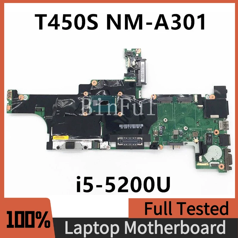 

Mainboard FRU 00HT736 00HT737 00HT738 For Lenovo Thinkpad T450S Laptop Motherboard AIMT1 NM-A301 I5-5200U CPU 4G RAM 100%Working