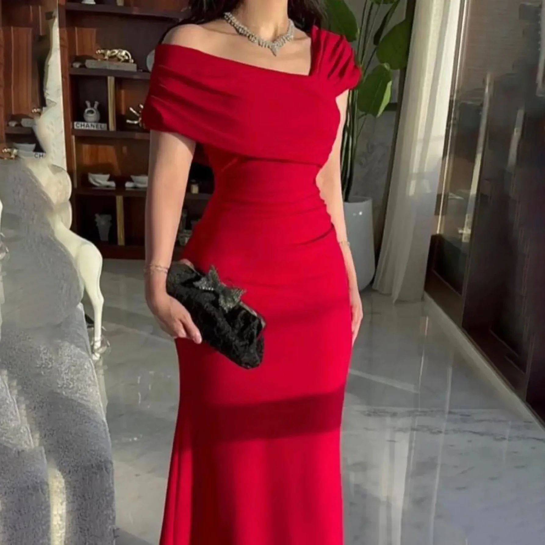 GIOIO Off Shoulder Luxury Formal Evening Dresses Sheath Short Sleeves فساتين سهرة Floor Length Elegant Prom Gowns Party Women
GIOIO Off Shoulder Luxury Formal Evening Dresses Sheath Short Sleeves فساتين سهرة Floor Length Elegant Prom Gowns Party Women
