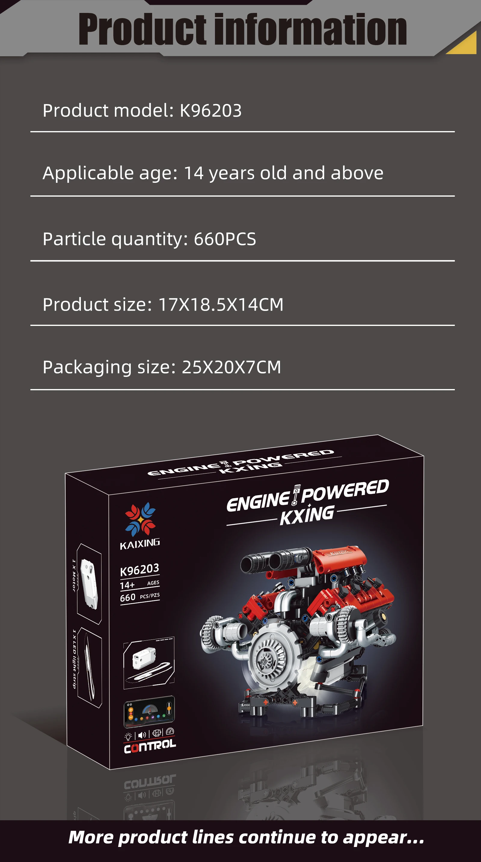 660Pcs MOC V8 Engine Model Motorized Kit with LED Lights Rechargeable APP Controlled Battery STEM Toy for Adults Kid K9620 660Pcs MOC V8 Engine Model Motorized Kit with LED Lights Rechargeable APP Controlled Battery STEM Toy for Adults Kid K9620