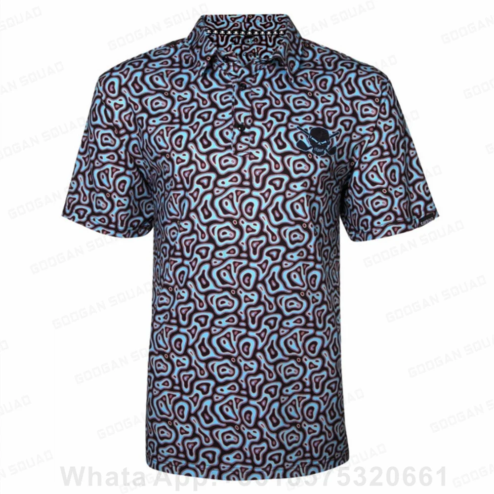 

2023 New Men Golf Wear Floral Casual Print Fashion Tops Polo Clothing Short Sleeve T-shirt Quick Dry Breathable Polos Shirt