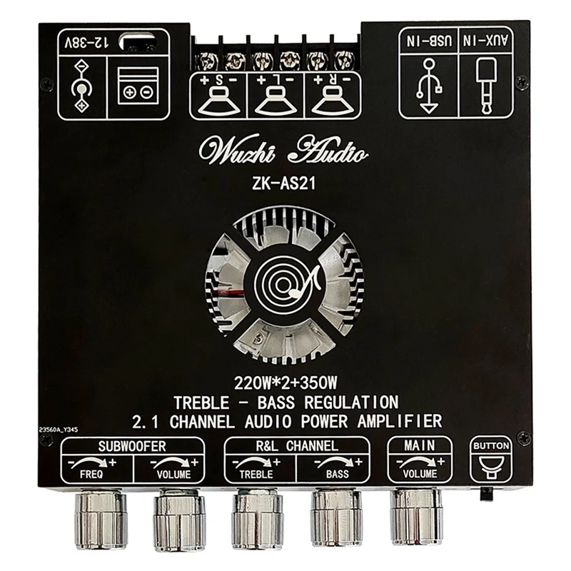 TPA3251D2 Bluetooth 5.0 2.1 Channel Power Audio Stereo Subwoofer Amplifier Board 220Wx2+350W TREBLE Low Tone AMP ZK-AS21
TPA3251D2 Bluetooth 5.0 2.1 Channel Power Audio Stereo Subwoofer Amplifier Board 220Wx2+350W TREBLE Low Tone AMP ZK-AS21