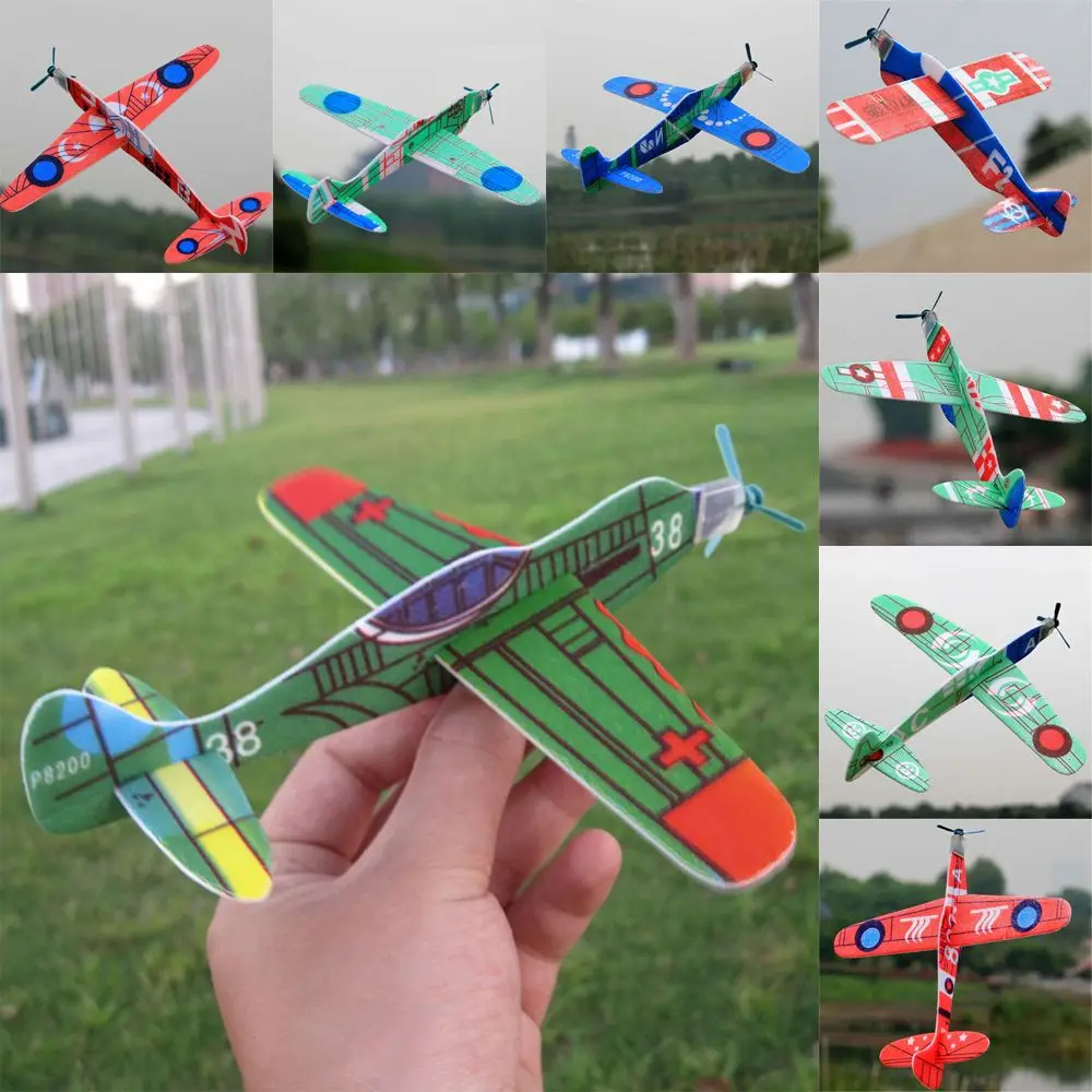 

10Pcs DIY Hand Throw Children Kids Gift Game Play Aircraft Toy Foam Plane Flying Glider Airplane Model