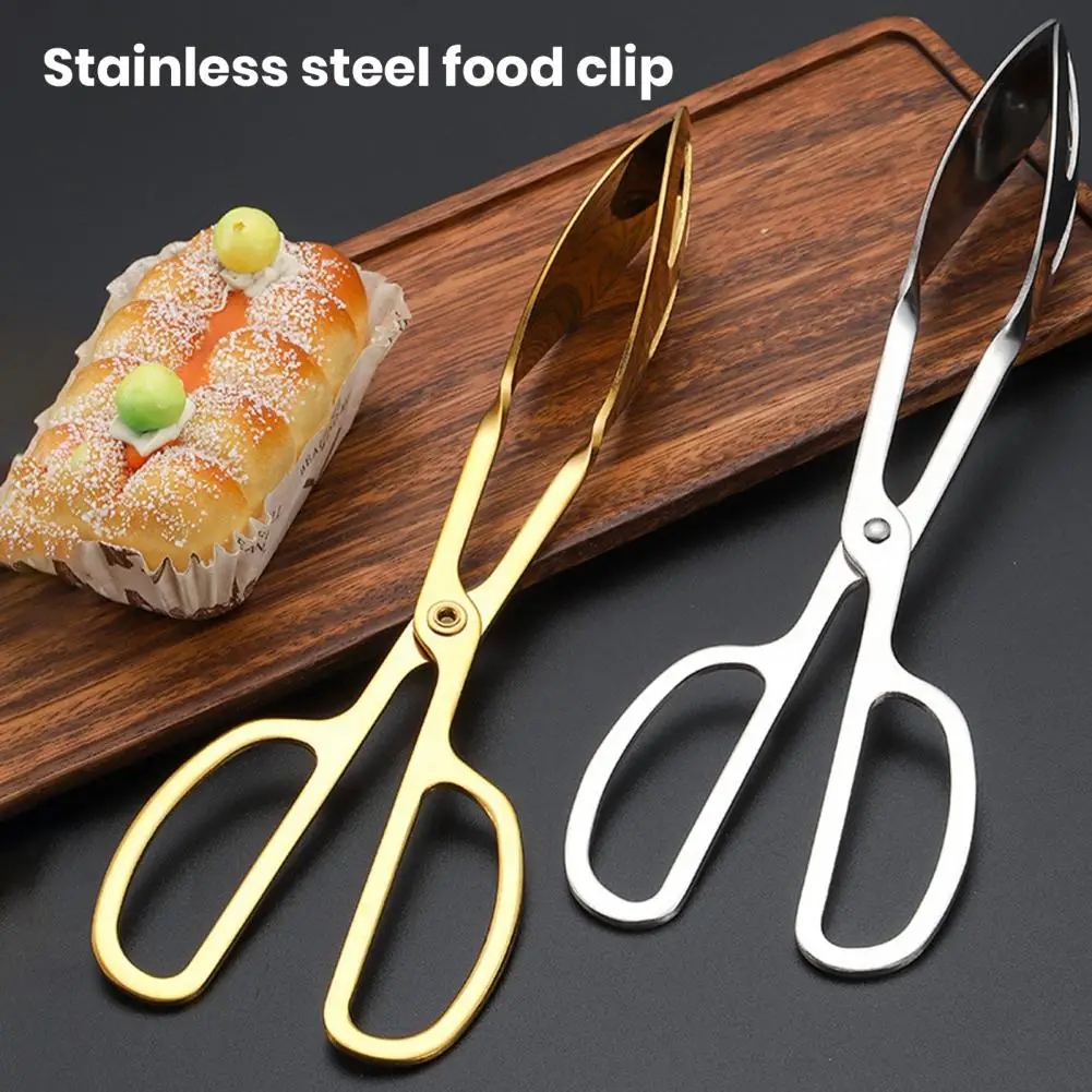 

Stainless Steel Food Tong Slotted Long Handle Cake Bread Dessert Buffet Salad Steak Barbecue Serving Clip Clamp Kitchen Supplies