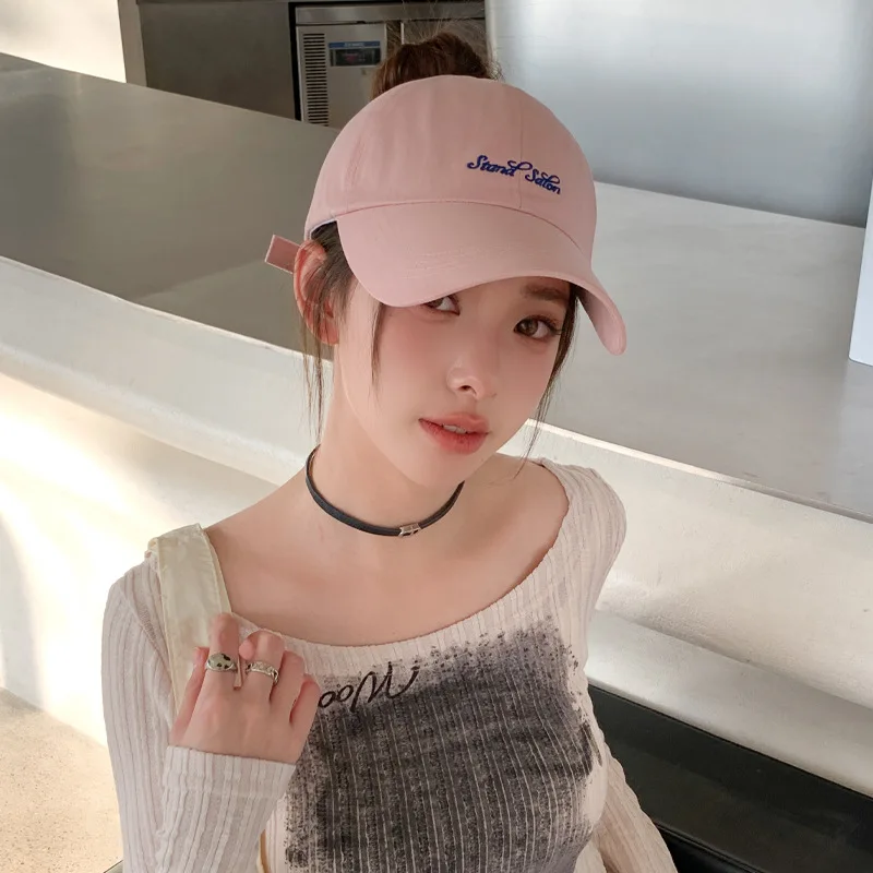 

Korean version spring/autumn new women's hat fashionable versatile ponytail baseball cap street casual sun-proof curved-brim cap