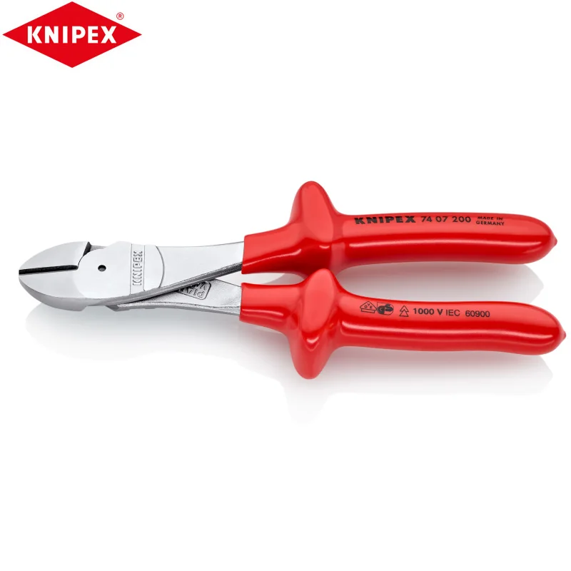 

KNIPEX 74 07 200 Insulated Labor-saving Diagonal Pliers College Shear Performance Integral Forged Articulated Shaft