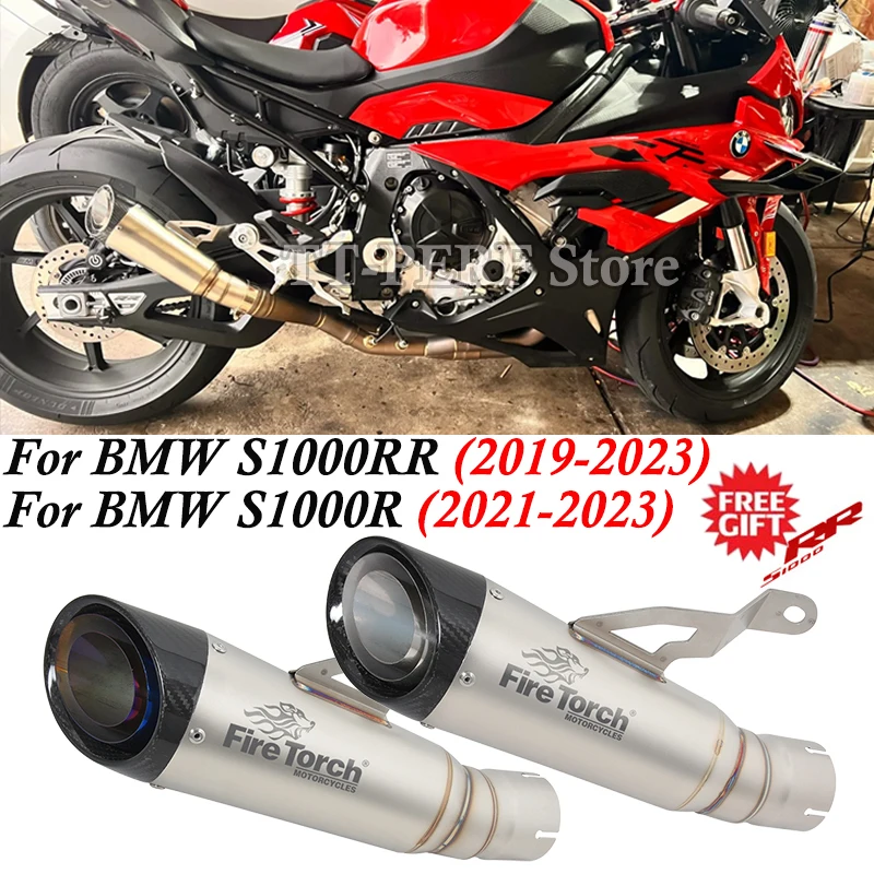 

Slip On For BMW S1000RR 2019 2020 S1000R 2021 2022 2023 Motorcycle Exhaust Escape Systems Modified Carbon Fiber Pipe Muffler