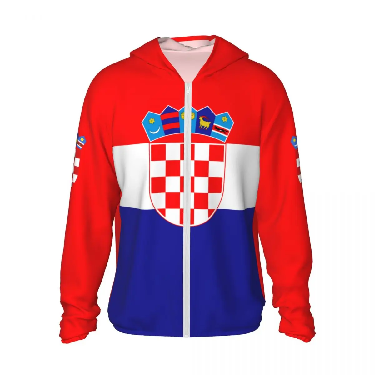 Croatia Flag Polyester Hoodie Sunscreen Sun Protection Fishing Running Clothes Quick Dry Performance Long Sleeve With Zipper
Croatia Flag Polyester Hoodie Sunscreen Sun Protection Fishing Running Clothes Quick Dry Performance Long Sleeve With Zipper