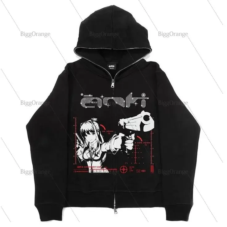 2023 Alphabet Full Zipper Hoodie Streetwear Spring Y2K Goth Punk Harajuku Oversized Goth Hoodie Women's Casual Loose Sweatshirt
2023 Alphabet Full Zipper Hoodie Streetwear Spring Y2K Goth Punk Harajuku Oversized Goth Hoodie Women's Casual Loose Sweatshirt