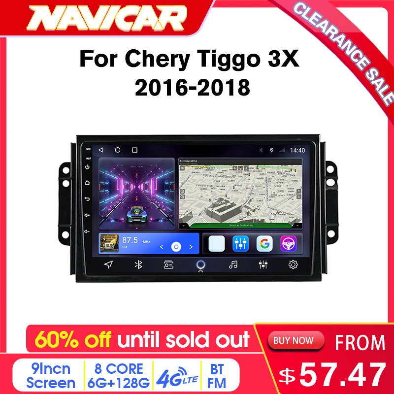 

Clearance 60% off Car Radio For Chery Tiggo 3X 2016 2017 2018 Car Multimedia Player GPS Navigation 2 Din Android10.0 Carplay