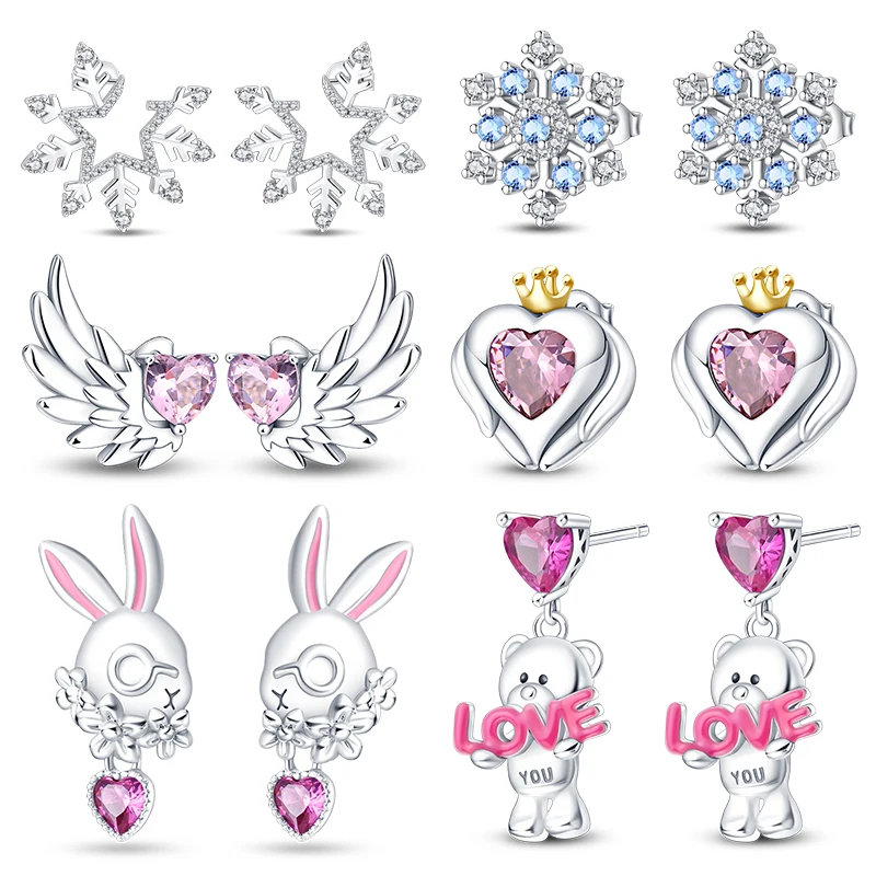 Earrings 925 Sterling Silver Snow Crown Angel Rabbit Earrings For Women Fashion Light Beautiful Jewelry Valentine's Day Gifts
Earrings 925 Sterling Silver Snow Crown Angel Rabbit Earrings For Women Fashion Light Beautiful Jewelry Valentine's Day Gifts
