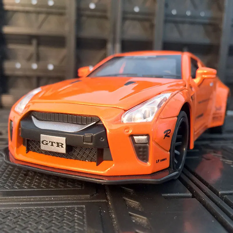 

Модель спортивного автомобиля из сплава 1:32 Nissan GTR Skyline Ares, модель литая металлическая игрушечная машинка, коллекционная детская игрушка в подарок