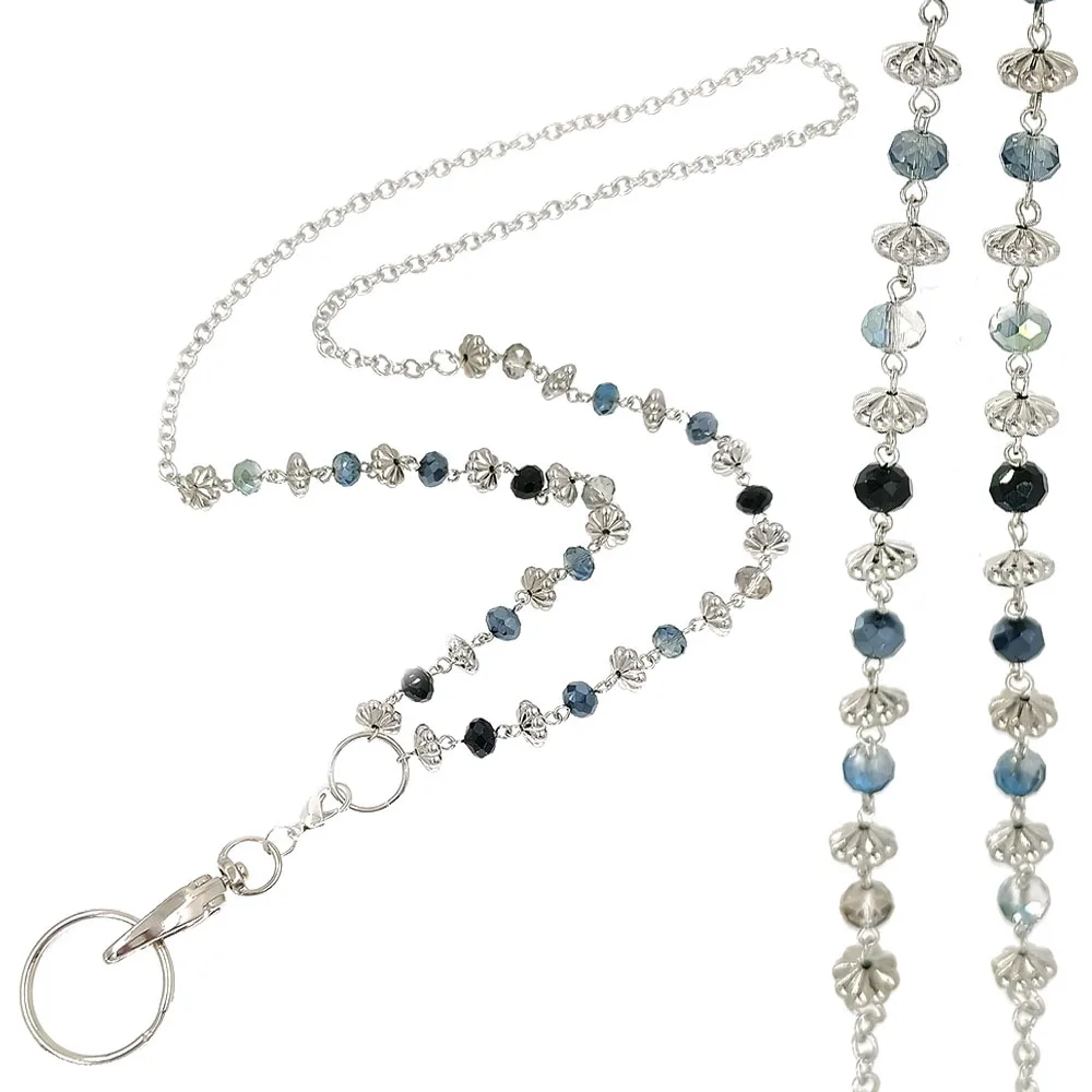 Black Blue Beads Women's Fashion Lanyard Necklace ID Name Badge Card Holder Lanyards for Key Necklace Name Badge Holders 
Black Blue Beads Women's Fashion Lanyard Necklace ID Name Badge Card Holder Lanyards for Key Necklace Name Badge Holders