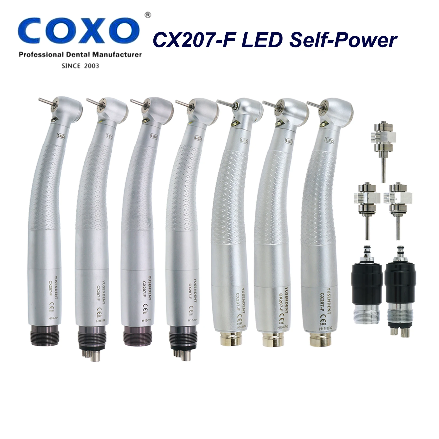 

COXO YUSENDENT Dental Self Power светодиодный E высокоскоростной наконечник для воздушной турбины, быстрое соединение, 2 4 отверстия, подходит для того типа