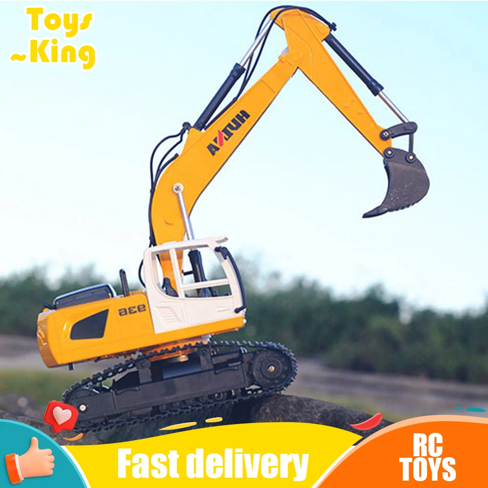 

Huina 1/24 RC Excavator 1516 Remote Control Car 2.4G 6CH Radio Controlled Engineering Vehicle Children's Toys for Kid Gift