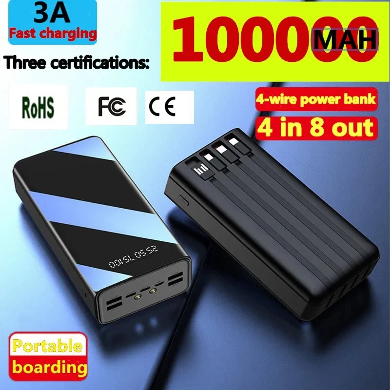 2023 New Power Bank 100000mAh TypeC Micro USB Fast Charging Power Bank LED Display Portable External Battery Charger for Tablets
2023 New Power Bank 100000mAh TypeC Micro USB Fast Charging Power Bank LED Display Portable External Battery Charger for Tablets