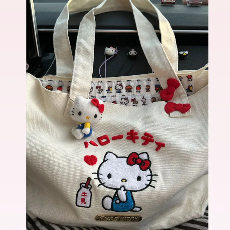 Hellokitty Sanrio Kawaii Anime Embroidered Canvas Hand Shoulder Bag Cute Cartoon Large Capacity Portable Shopping Bag Toys Kids
Hellokitty Sanrio Kawaii Anime Embroidered Canvas Hand Shoulder Bag Cute Cartoon Large Capacity Portable Shopping Bag Toys Kids