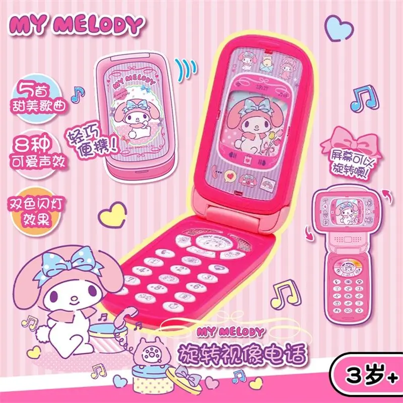 

Kawaii Sanrio Mymelody телефон игрушки аниме милая мультяшная музыка история машина для детей вращающийся телефон подарок на день рождения девочка игрушки