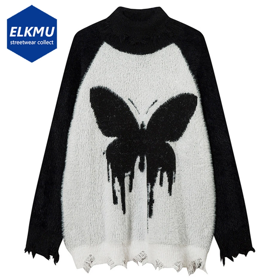 Knitted Sweaters Butterfly Graphic Black White Men Turtleneck Sweater Hip Hop Harajuku Streetwear Pullover Sweater Jumper Y2K
Knitted Sweaters Butterfly Graphic Black White Men Turtleneck Sweater Hip Hop Harajuku Streetwear Pullover Sweater Jumper Y2K