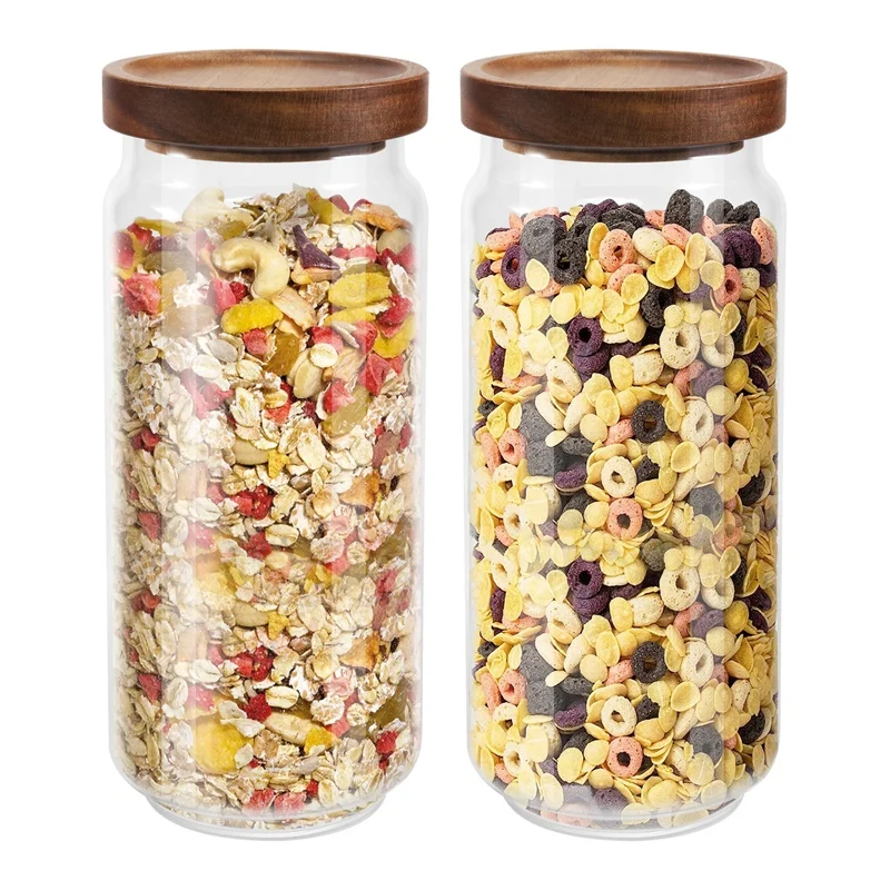 

Sealed Jar Kitchen Storage Jar With Lid 1 Litre [2 X 1000 Ml] - Elegant Glass Container With Lid Set
