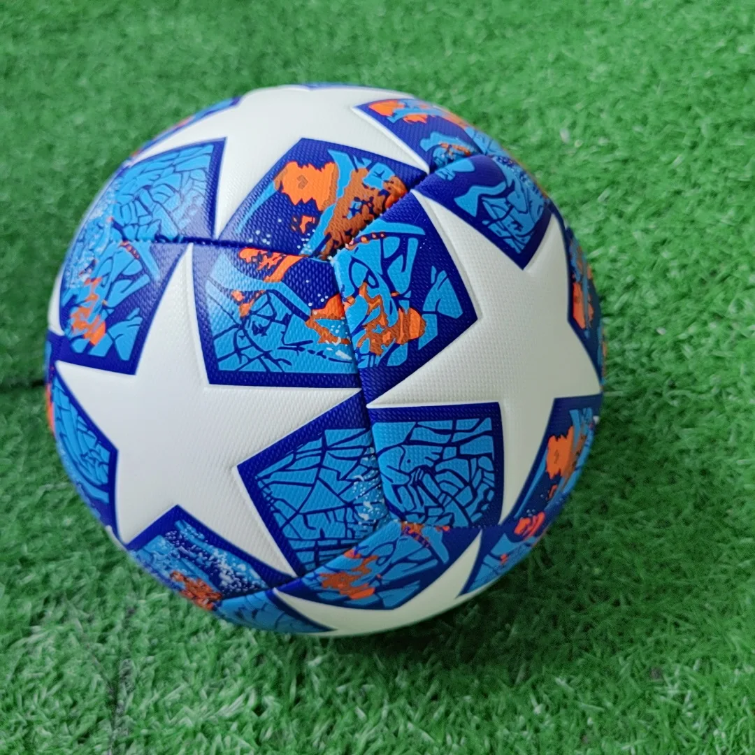 Blue & White Star Football Personalised Handmade PU Leather Football 5 Training Balls Durable Match Balls with Free Pump 
Blue & White Star Football Personalised Handmade PU Leather Football 5 Training Balls Durable Match Balls with Free Pump