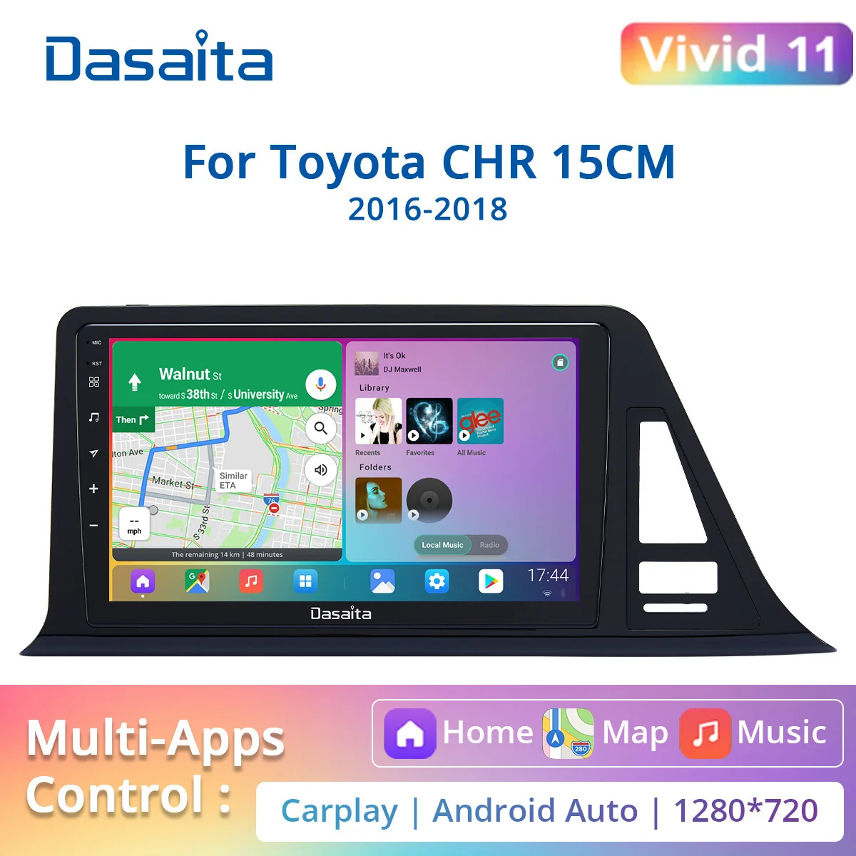 Dasaita For Toyota CHR 15CM Europe version (15CM height) Android Vehicle car radio bluetooth Navigation 4G 64G IPS DSP HA5462
Dasaita For Toyota CHR 15CM Europe version (15CM height) Android Vehicle car radio bluetooth Navigation 4G 64G IPS DSP HA5462