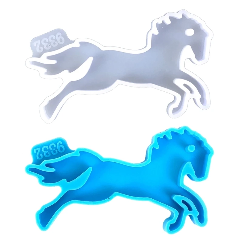 

Silicone Decoration Mold Adorable Horse Shaped Mold Keychain Mould Easy to Clean Casting Mould for Keyring Enthusiast C1FC