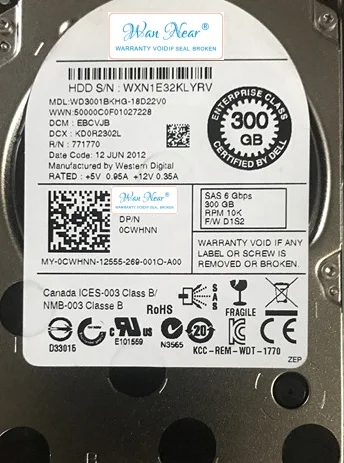 Для CWHNN WD3001BKHG-18D22V1 2,5 "300GB 10K SAS 
Для CWHNN WD3001BKHG-18D22V1 2,5 "300GB 10K SAS