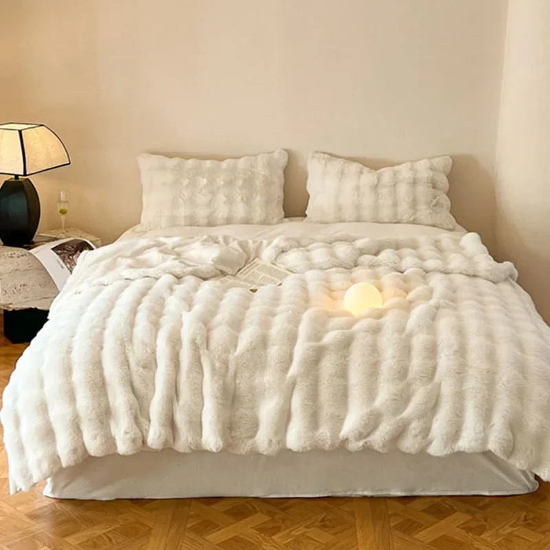

Зимние теплые одеяла из искусственного кроличьего меха для кровати, высококачественное утолщенное плюшевое одеяло, мягкое удобное теплое одеяло для дивана