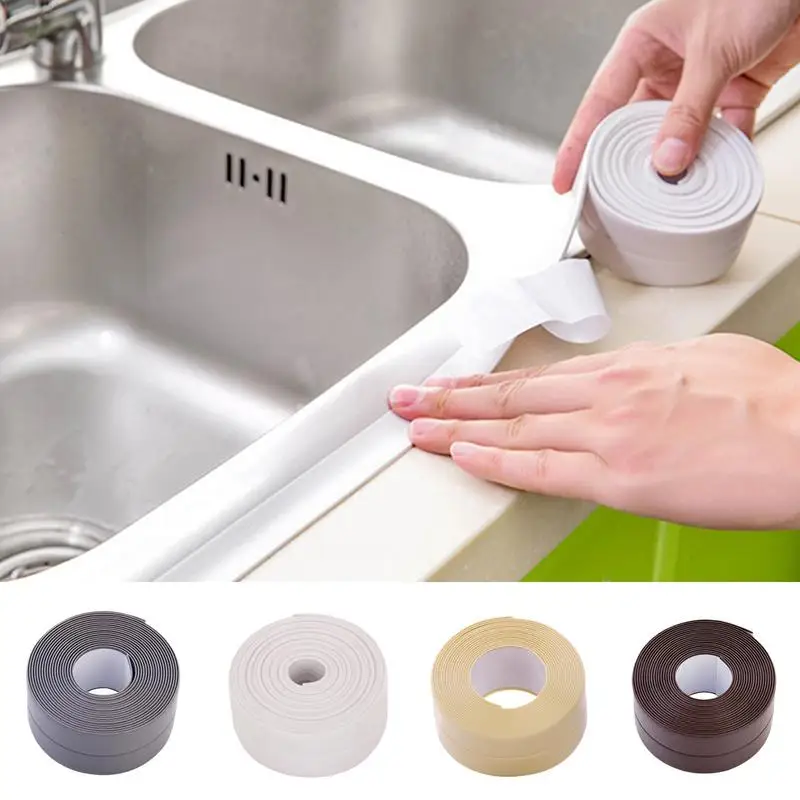 

PVC Sealing Strip Tape Bathroom Bath Toilet Caulk Tape Self Adhesive Waterproof Mildeww Prooff Tapes For Kitchen Sink Edge Tape