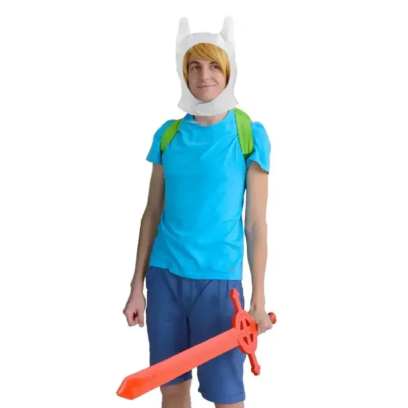 

Game Finn Hat Backpack Anime Cosplay Cute Hat White Bunny Ears for Easter Day Costume Halloween Accessory