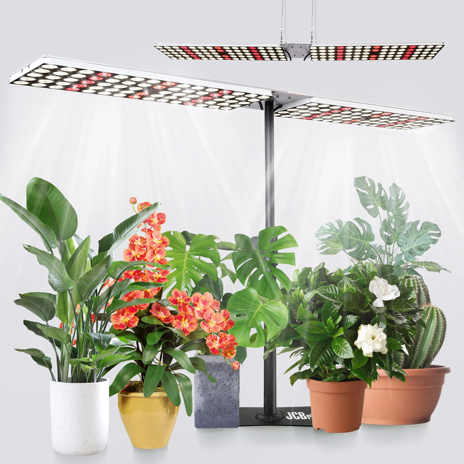 JCBritw 100W LED Grow Light with Stand for Indoor Plants Grow Lamp White Full Spectrum with IR Shelf Mounting Table Plant Light 
JCBritw 100W LED Grow Light with Stand for Indoor Plants Grow Lamp White Full Spectrum with IR Shelf Mounting Table Plant Light