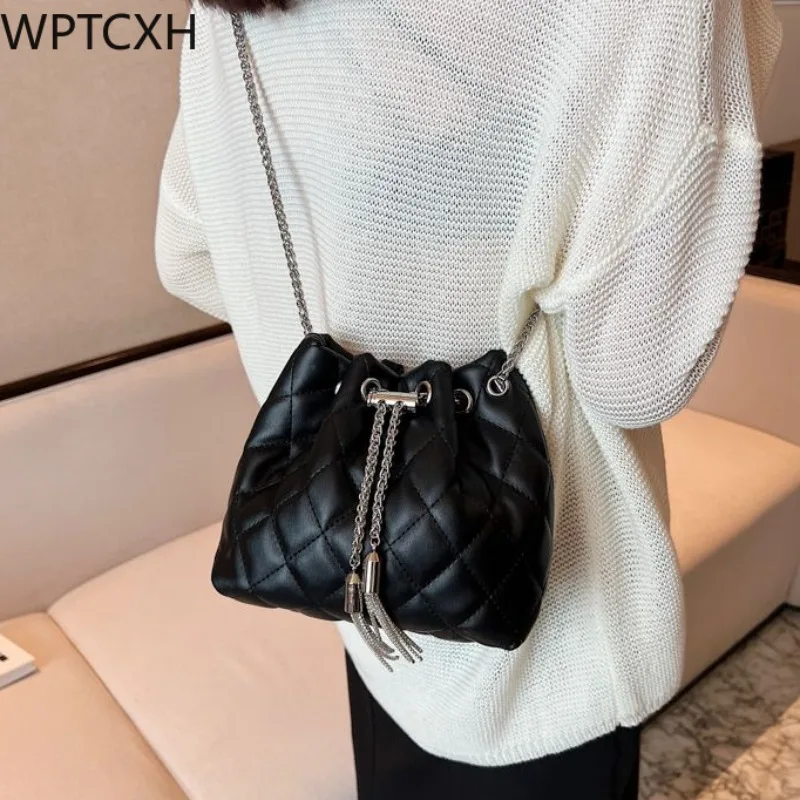 

Women's Handbag Niche Design Leather Bucket Bag 2024 New Fashion Crossbody Single Shoulder Bags Women Large Capacity Bagpack