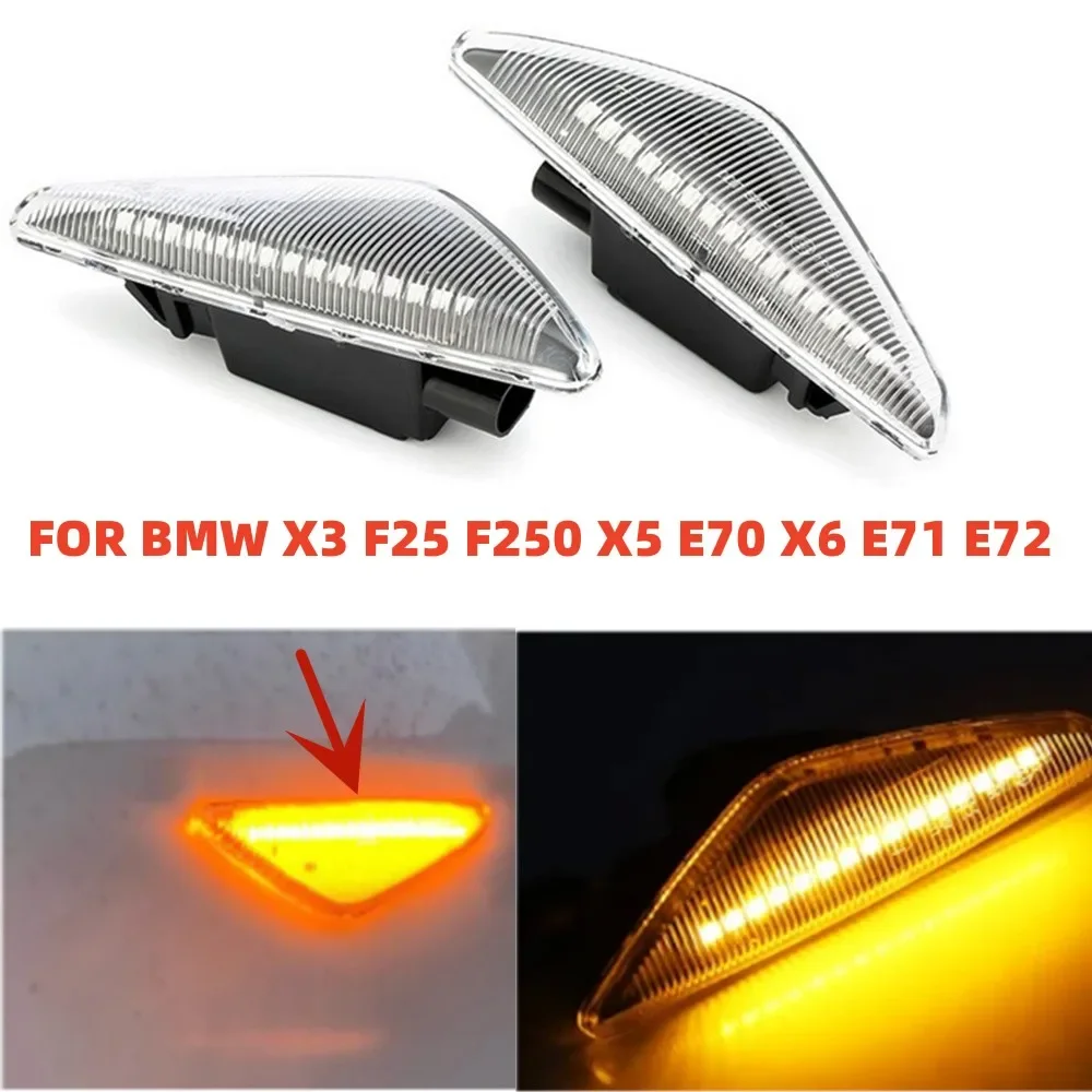 2PCS Car LED Dynamic Side Marker Turn Signal Blinker Flowing Water Light For BMW X3 F25 X5 E70 X6 E71 E72 2007-2019
2PCS Car LED Dynamic Side Marker Turn Signal Blinker Flowing Water Light For BMW X3 F25 X5 E70 X6 E71 E72 2007-2019