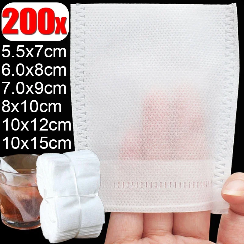 

Disposable Teabags Non-woven Fabric Tea Filter Bags for Coffee Spice with Drawstring Filters Kitchen Sealing Bag Teabag Teaware