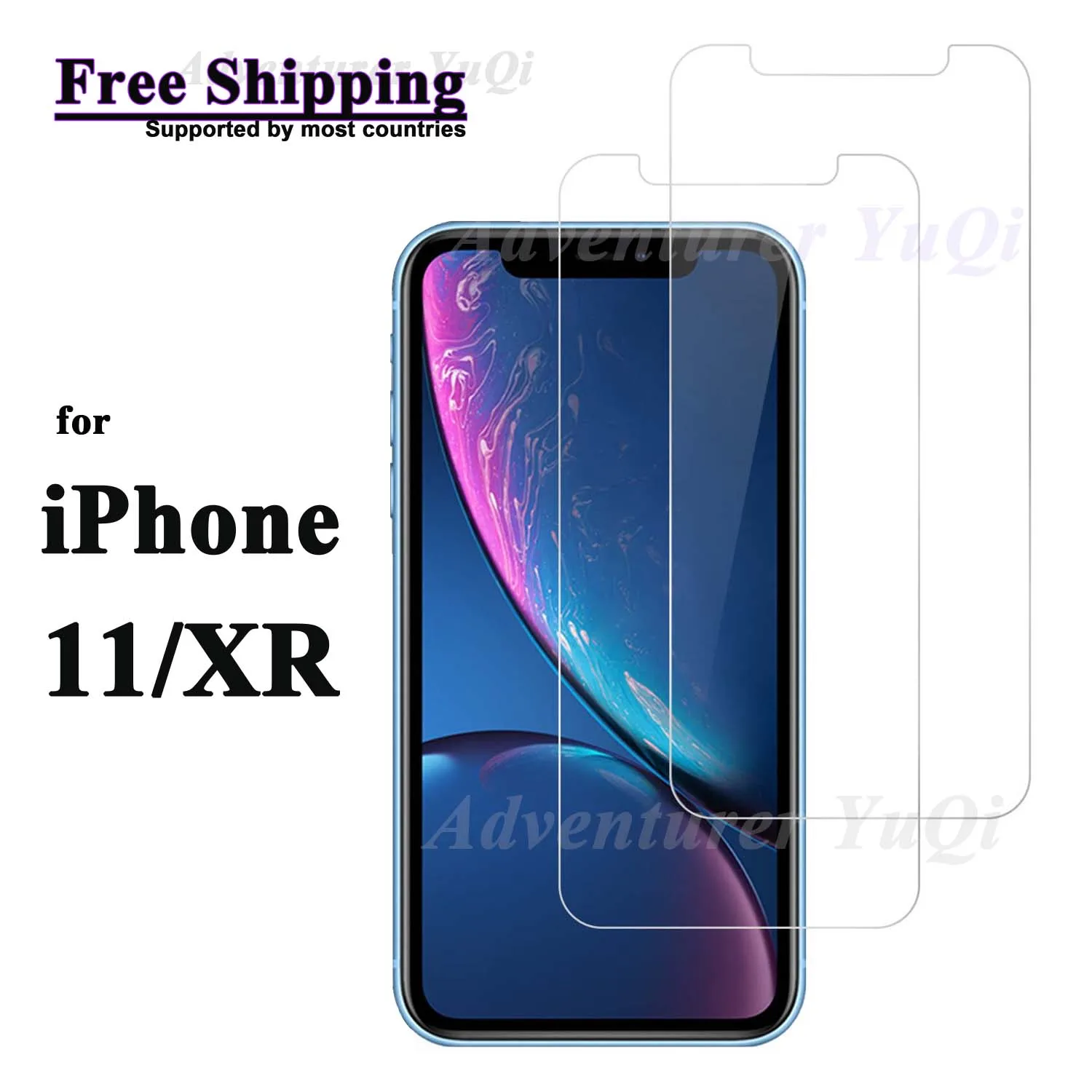 

For iPhone 11 XR Screen Protector Tempered Glass Crystal HD 9H Transparent Ultra Clear Anti Scratch Case Friendly not full cover