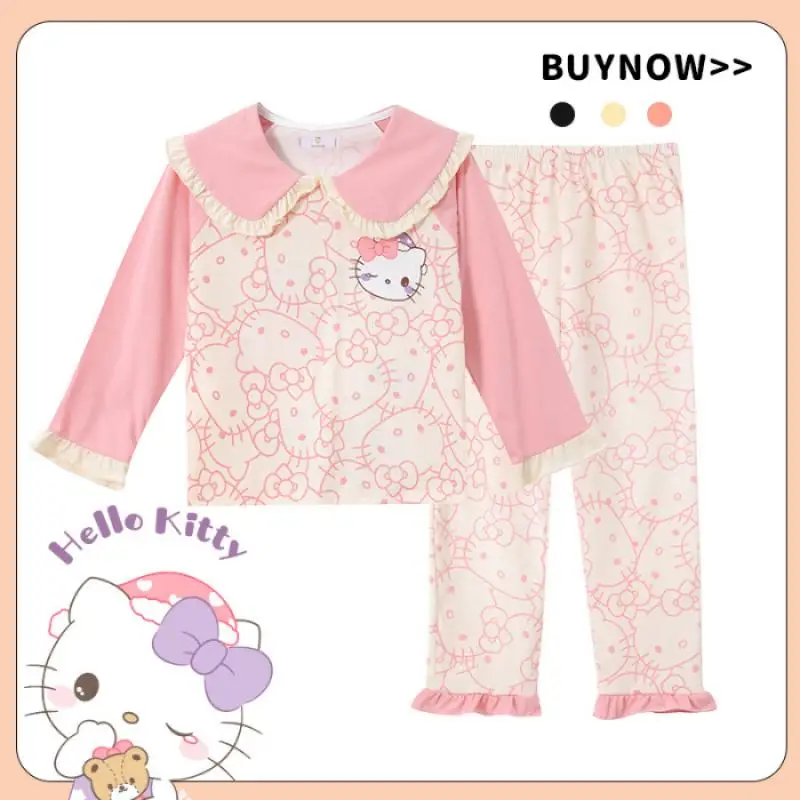 Sanrio, Hello Kitty пижамный комплект из хлопка для родителей и детей, koomi Cinnamoroll, домашняя одежда с героями мультфильмов, милый детский комплект одежды для сна, подарок для девочек 
Sanrio, Hello Kitty пижамный комплект из хлопка для родителей и детей, koomi Cinnamoroll, домашняя одежда с героями мультфильмов, милый детский комплект одежды для сна, подарок для девочек