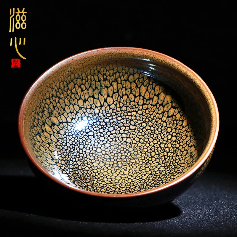 

Zixin Tang Handmade Oil Dropping Partridge Spotted Sky Eye Ceramic Kung Fu Tea Set Large Master Cup