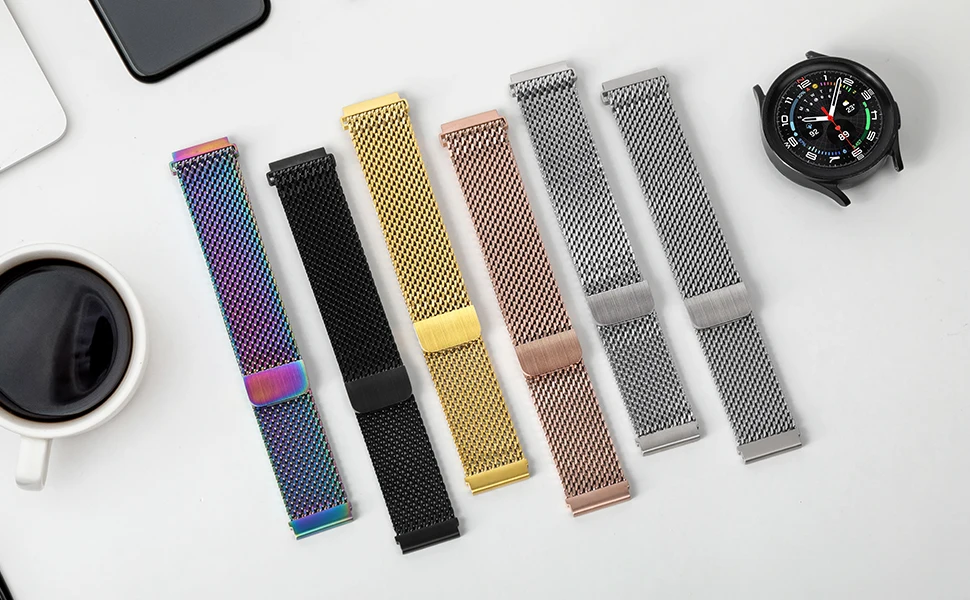 18/20mm/22mm Milanese Loop Strap For Samsung Galaxy Watch 7 6 Classic 43 47mm 40 44mm For Huawei GT5 41mm 46mm GT3Pro Metal Band 18/20mm/22mm Milanese Loop Strap For Samsung Galaxy Watch 7 6 Classic 43 47mm 40 44mm For Huawei GT5 41mm 46mm GT3Pro Metal Band