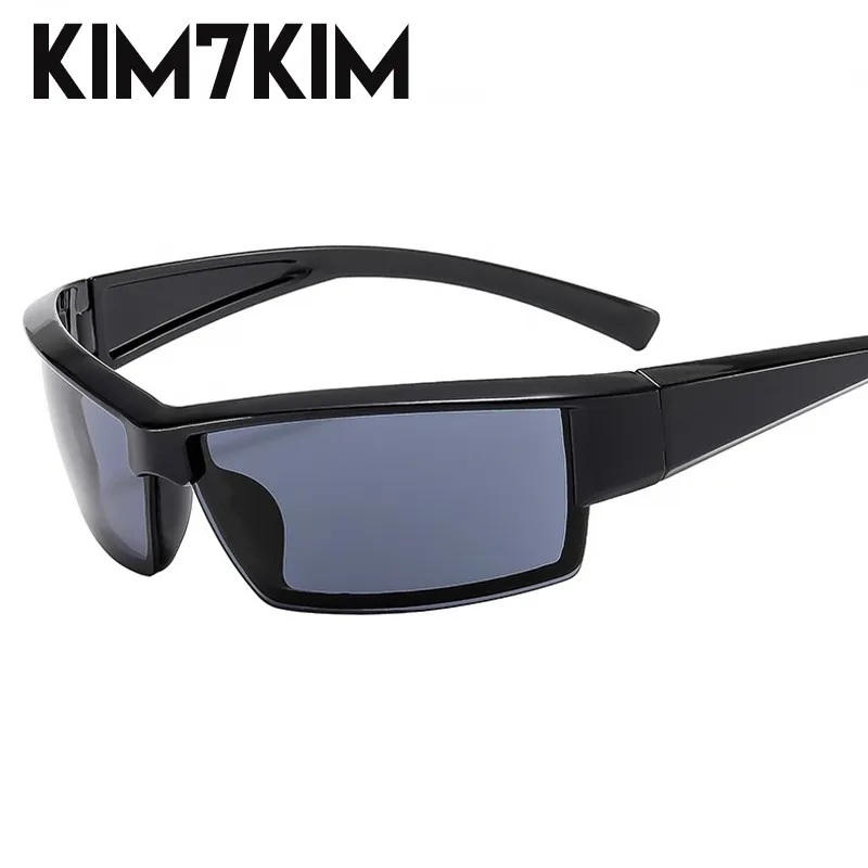 

Y2k Punk Sports Sunglasses Men Women 2023 Fashion Semi Rimless Rectangle Sun Glasses For Male Cycling Shades Steampunk Sunglass
