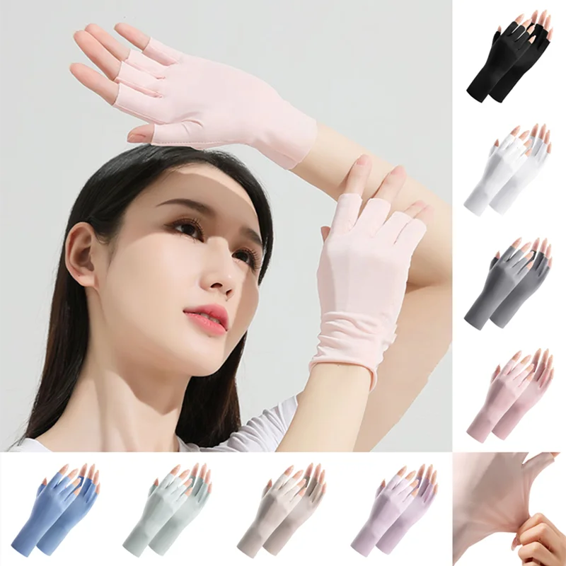 Summer Ice Silk Half Fingers Gloves Women Breathable Thin Fingerless Gloves Outdoor Riding Driving Gloves Sunscreen Mittens
Summer Ice Silk Half Fingers Gloves Women Breathable Thin Fingerless Gloves Outdoor Riding Driving Gloves Sunscreen Mittens