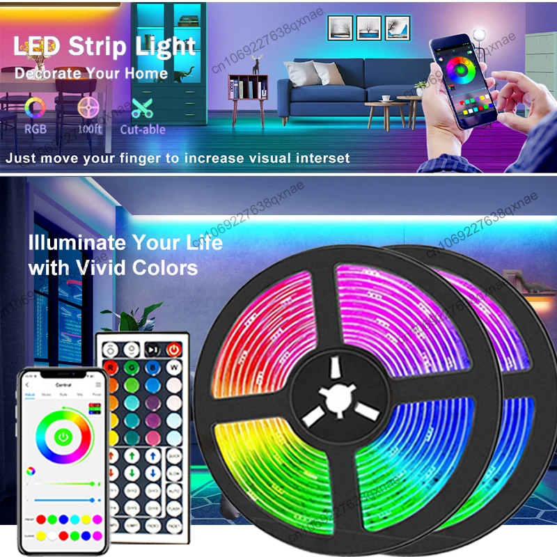 30m Smart LED Strip Lights RGB SMD5050 Neon Lights Sync to Music Bluetooth Remote LED Lights for Room Christmas Lights Decration
30m Smart LED Strip Lights RGB SMD5050 Neon Lights Sync to Music Bluetooth Remote LED Lights for Room Christmas Lights Decration