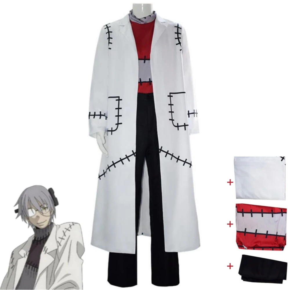 Anime Cartoon Soul Eater Stein Cosplay Costume Adult Doctor Uniform Halloween Stage Performance Carnival Party Role Play Suit
Anime Cartoon Soul Eater Stein Cosplay Costume Adult Doctor Uniform Halloween Stage Performance Carnival Party Role Play Suit